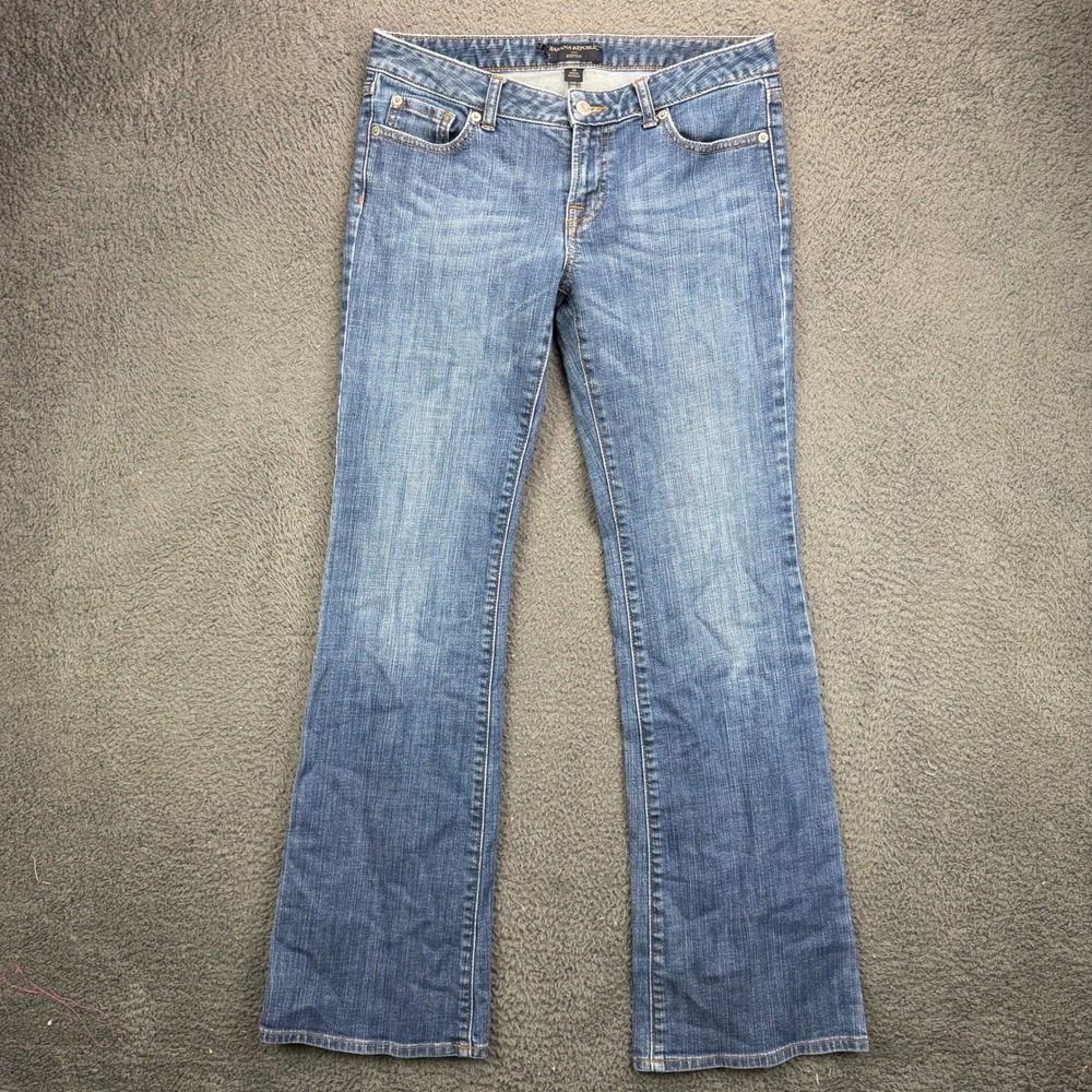 Banana Republic Womens 4R Blue Denim Bootcut Low Rise Stretch Jeans 12529